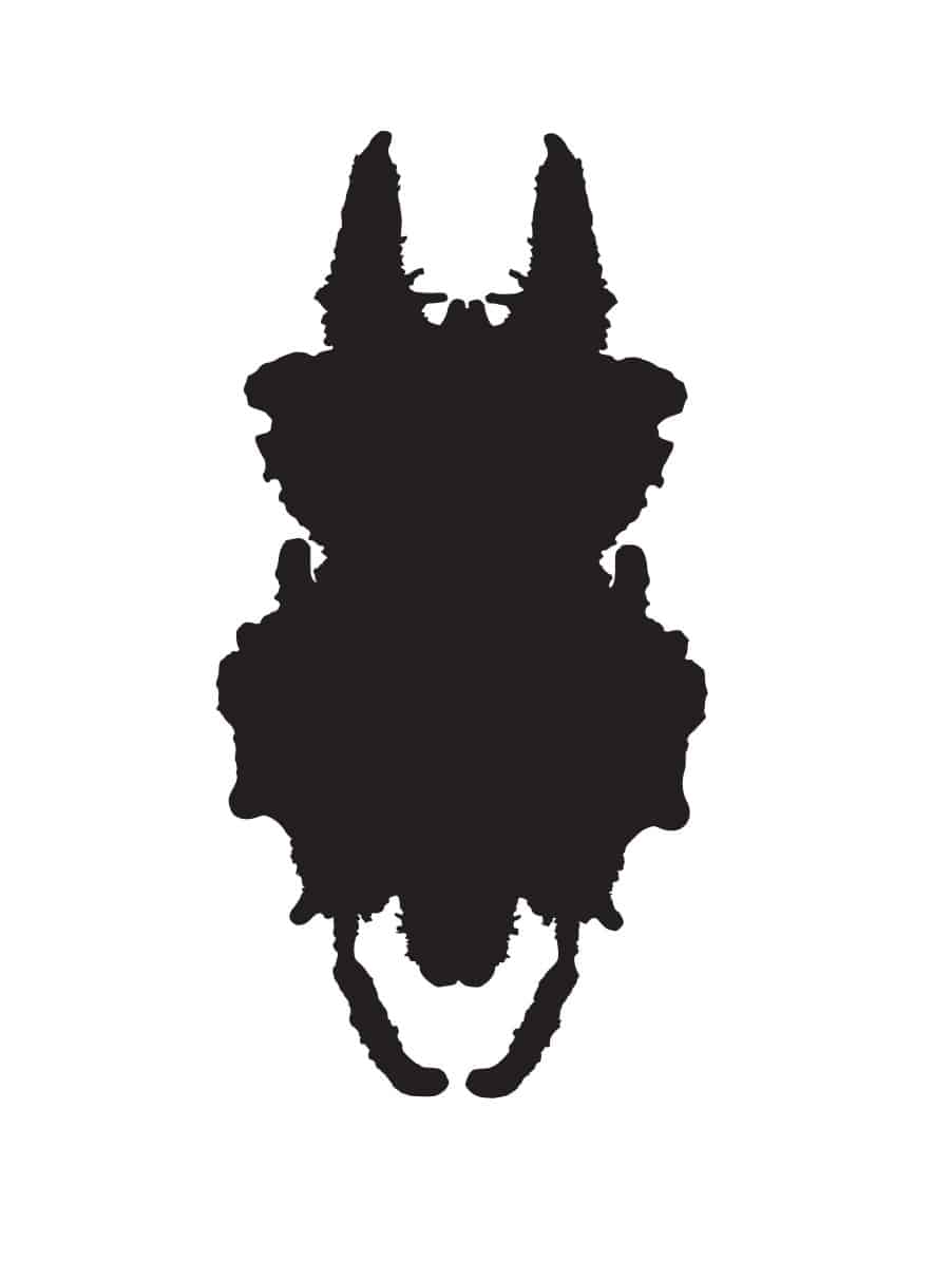 Collection of Rorschach test inkblots. Vector illustration