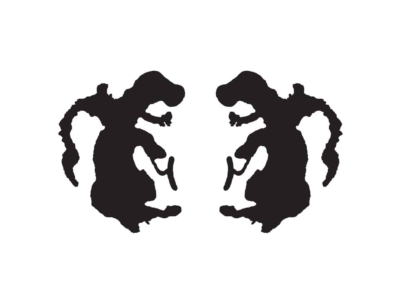 Collection of Rorschach test inkblots. Vector illustration