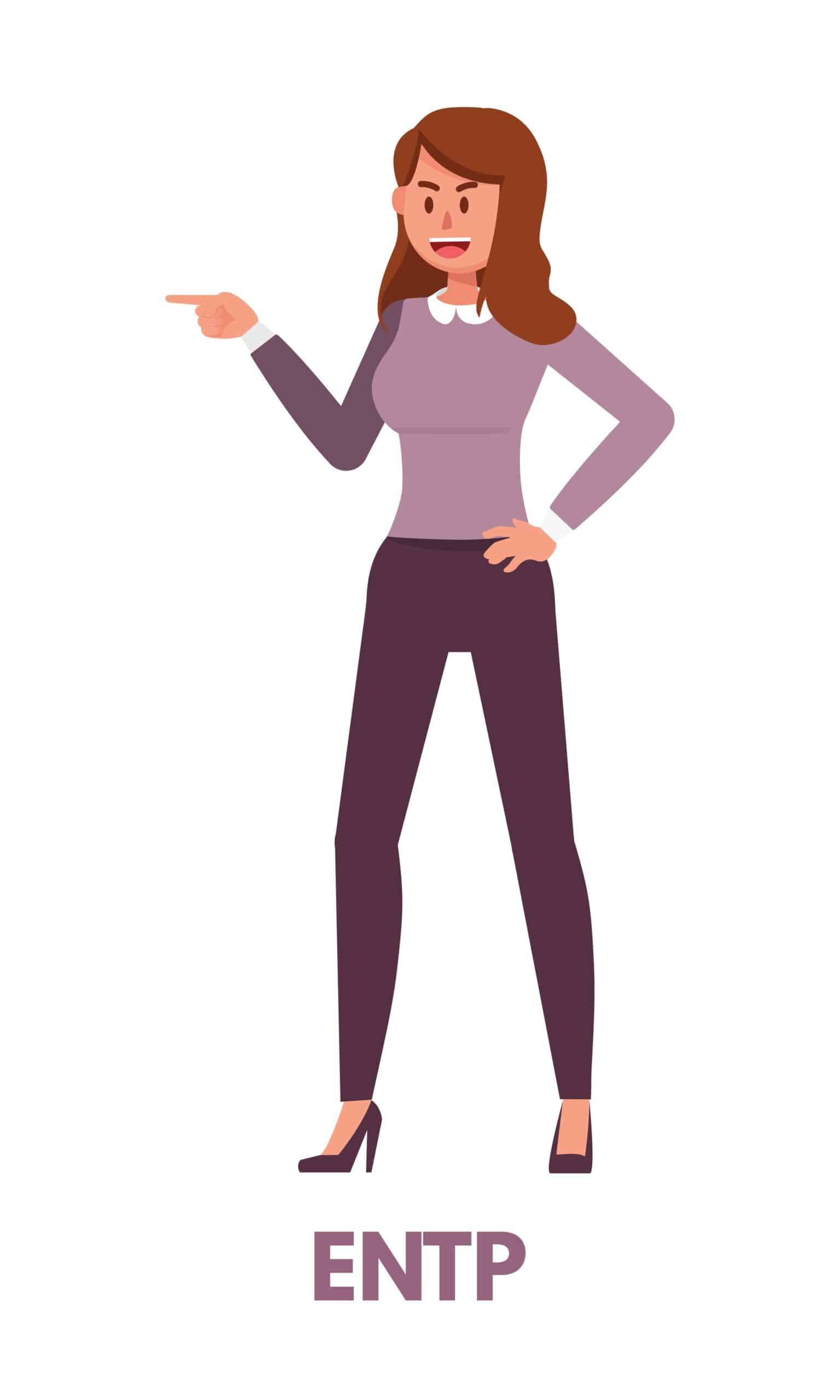 Debater,Woman,In,Purple,Clothing,Pointing,Finger,To,The,Left