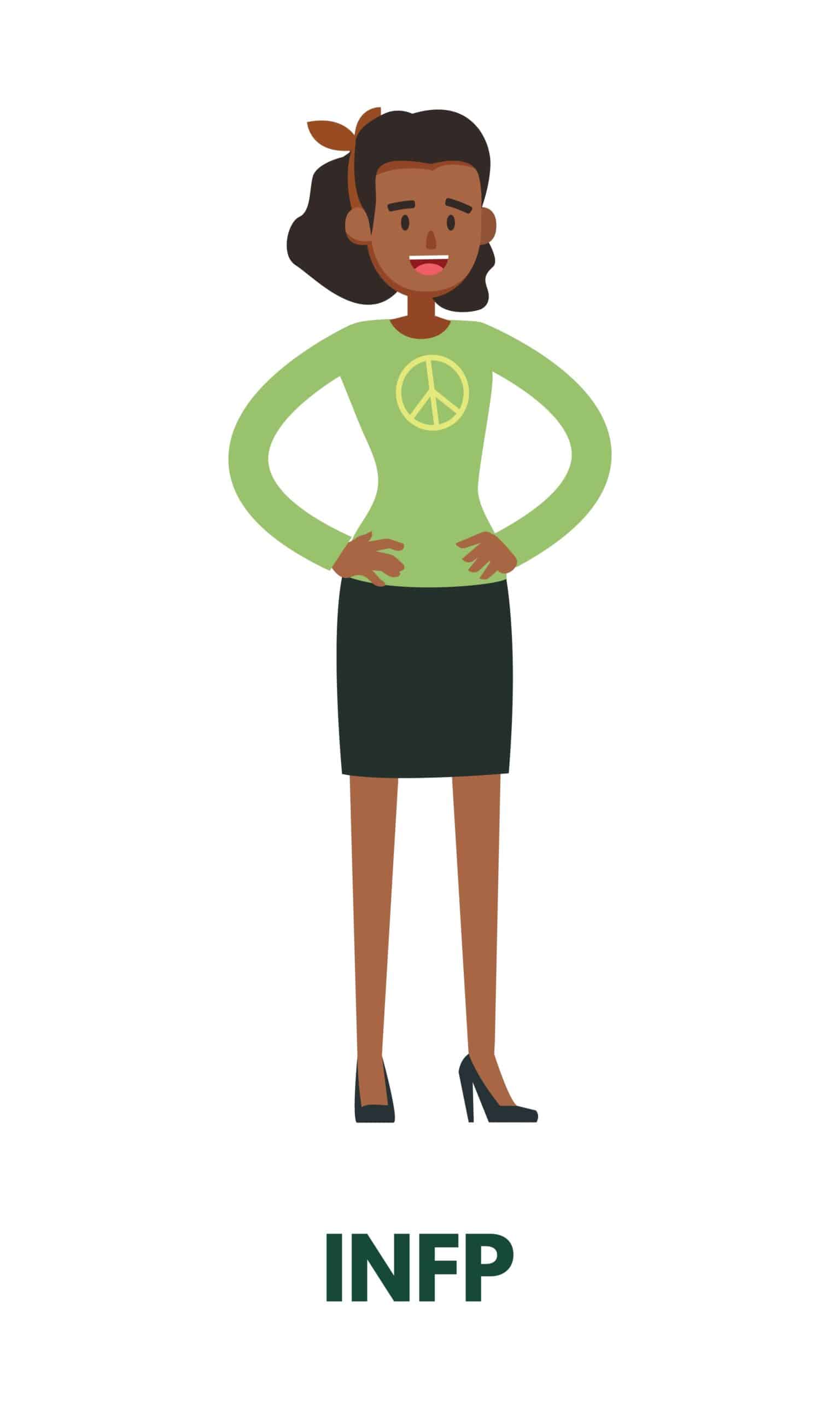 Peace,Campaign,Mediator,Black,Woman,In,Green,Clothing,Representing,Infp