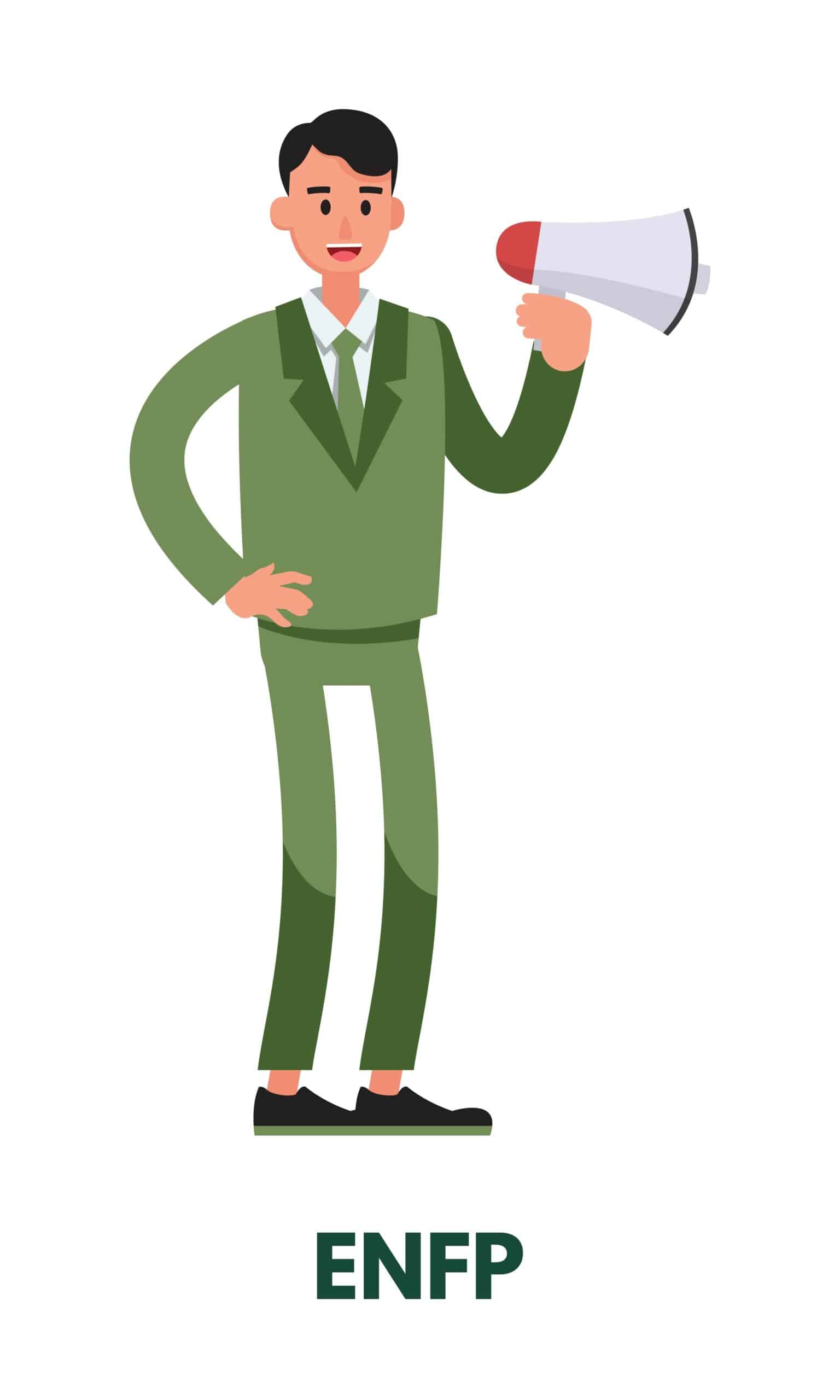 Male,Campaigner,Talking,While,Holding,A,Megaphone,Representing,Enfp,Diplomats