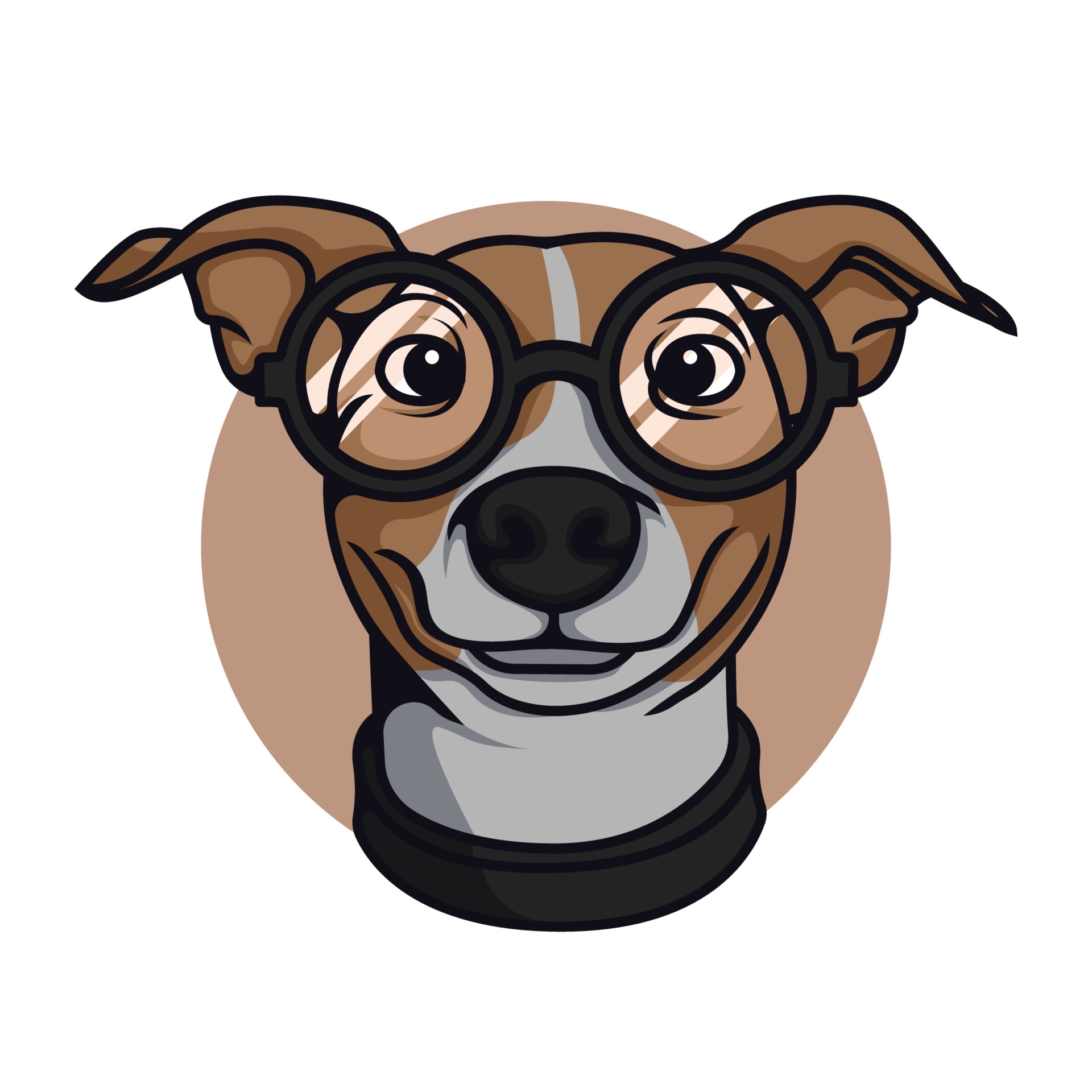 Spectacle Dog Wearing With Glasses Vector Illustration