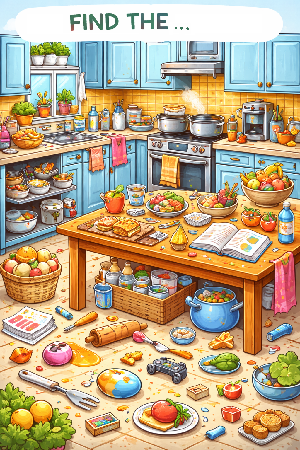 Find the pink cup in the kitchen